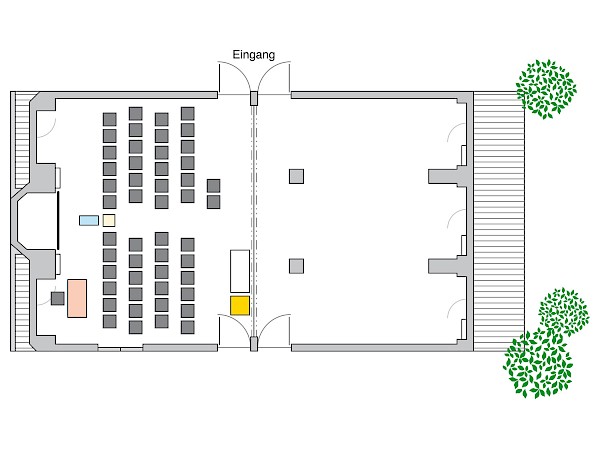 Saal Sihl Konzertbestuhlung, 50 Personen