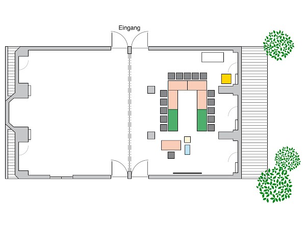 Saal Limmat U-Form, 16 Personen